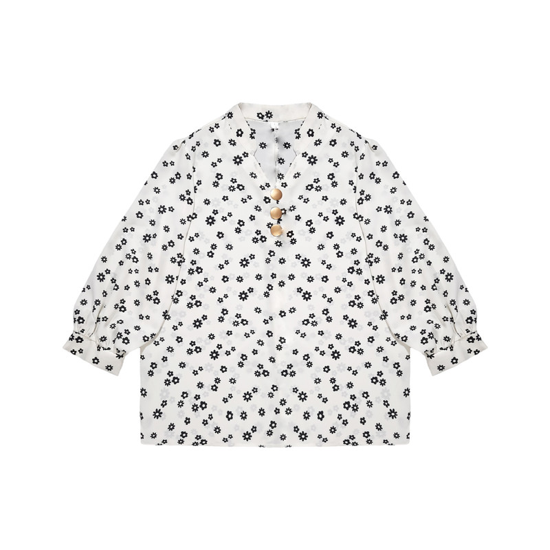 شومیز زنانه مدل سه دکمه طرح بابونه