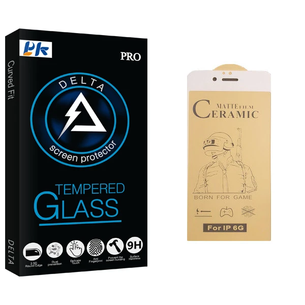 محافظ صفحه نمایش سرامیکی پی کی مدل Delta Glass مناسب برای گوشی موبایل اپل iPhone 6