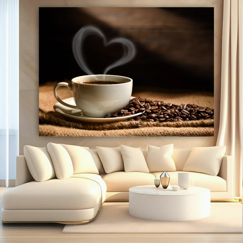پوستر طرح فنجان قهوه مدل قلب کد FP106578