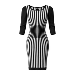 پیراهن بافتنی یقه گرد زنانه ورو مدا مدل gimmick 11911526