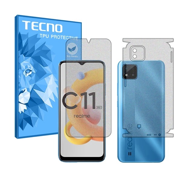 محافظ صفحه نمایش مات تکنو مدل HyMTT مناسب برای گوشی موبایل ریلمی C11 (2021) به همراه محافظ پشت گوشی