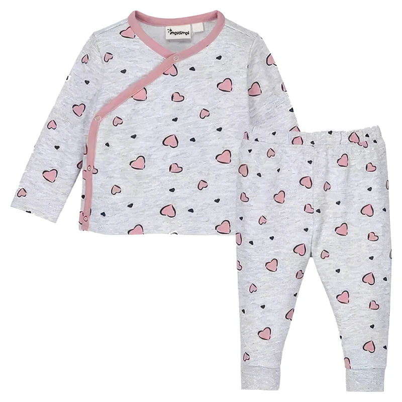 ست تی شرت و شلوار نوزادی ایمپی دیمپی مدل قلبی 2025