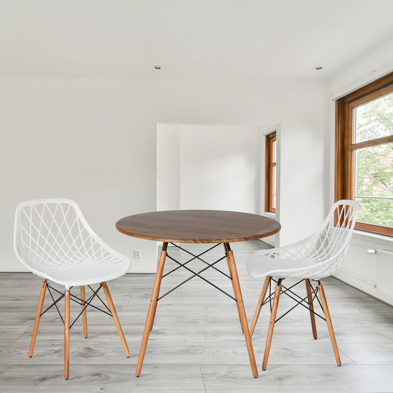 میز و صندلی ناهارخوری دو نفره مدل الماس فایبرگلاس پایه ایفلی GCH