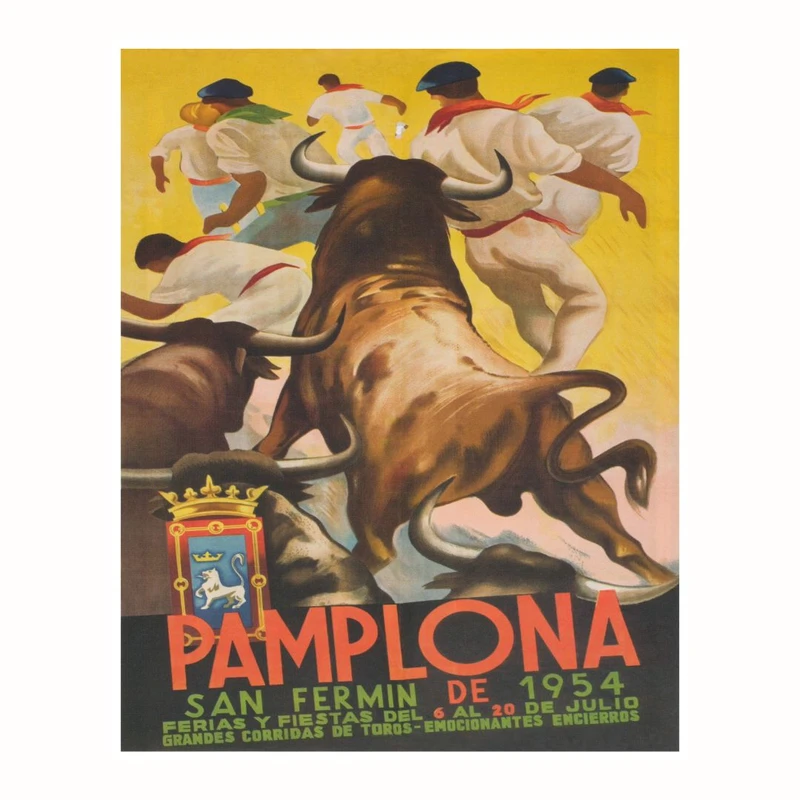 پوستر مدل سفر وینتیج چاپ پامپلونا 