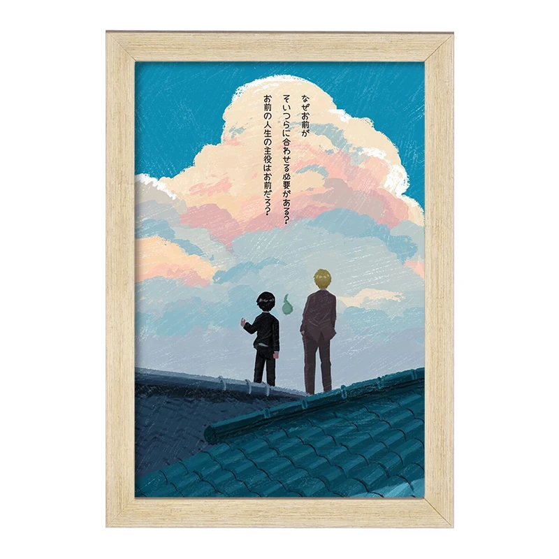 تابلو خندالو مدل اراتاکا و شییکو انیمه موب سایکو Mob Psycho 100 کد 24429