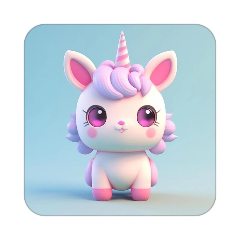 زیر لیوانی کاکتی طرح اسب تک شاخ و یونیکورن مدل mp30088