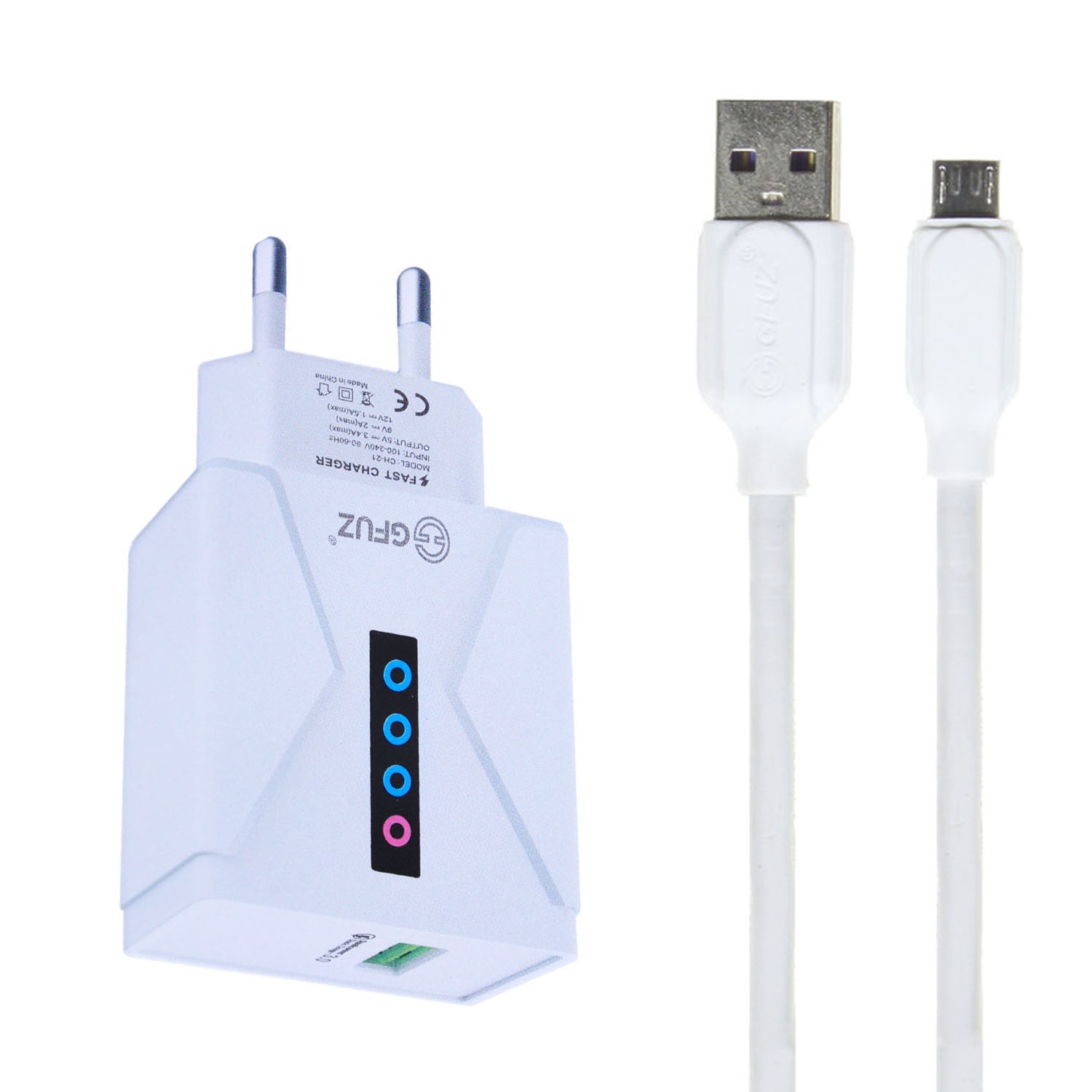 شارژر دیواری 18 وات  جی فوز مدل CH-21 به همراه کابل تبدیل MicroUSB