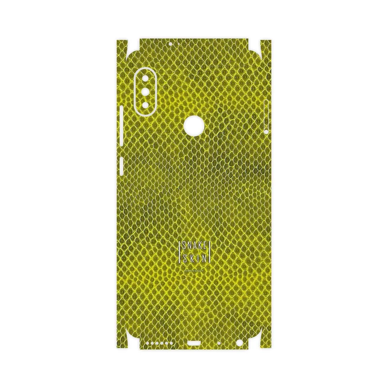 برچسب پوششی ماهوت مدل Yellow Snake Skin-FullSkin مناسب برای گوشی موبایل شیائومی Redmi Note 5 Pro