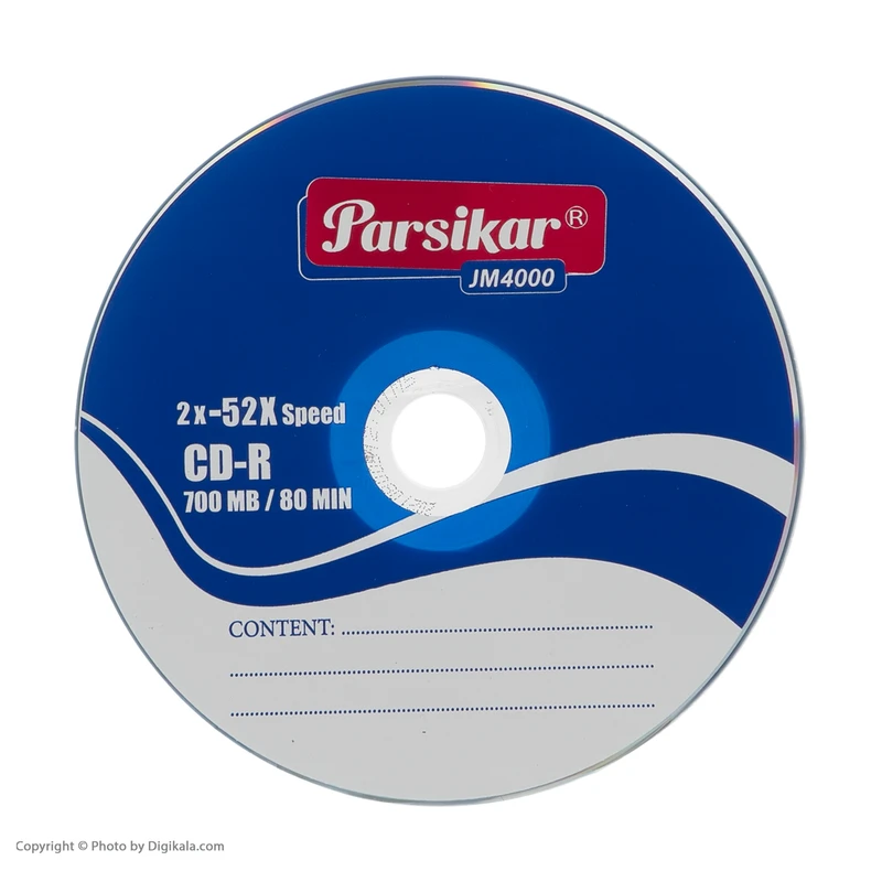 عکس شماره 6 : سی دی خام پارسیکار مدل jm4000 بسته 50 عددی