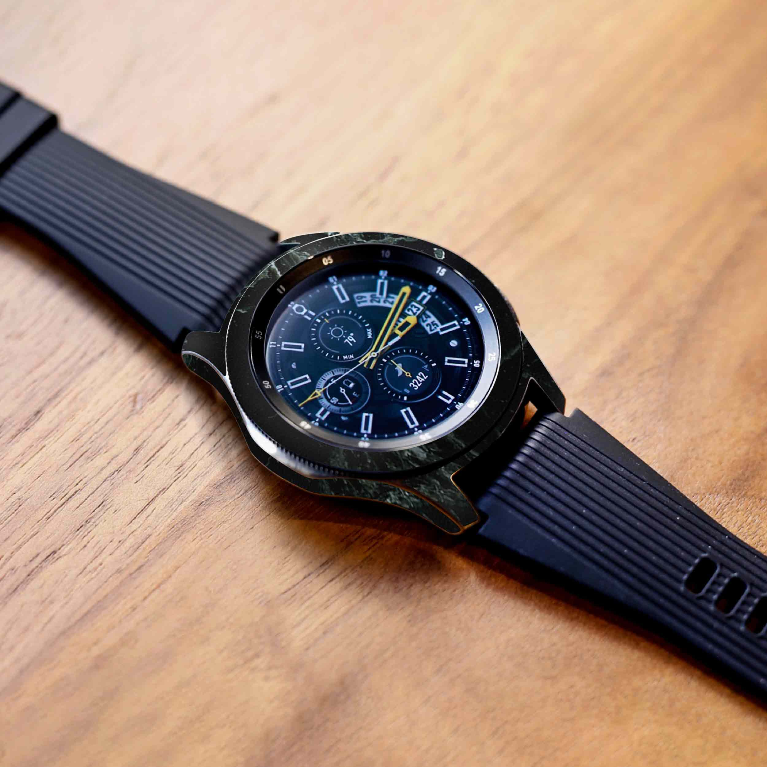 برچسب ماهوت طرح Graphite-Green-Marble مناسب برای ساعت هوشمند سامسونگ Galaxy Watch 46mm