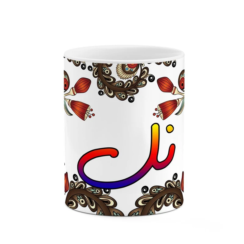 ماگ کاکتی مدل اسم نل طرح سنتی گل و بته کد mgh48063