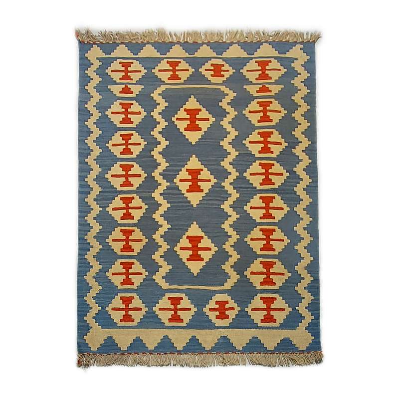 گلیم دستبافت یک و نیم متری طرح قشقایی کد 15010044