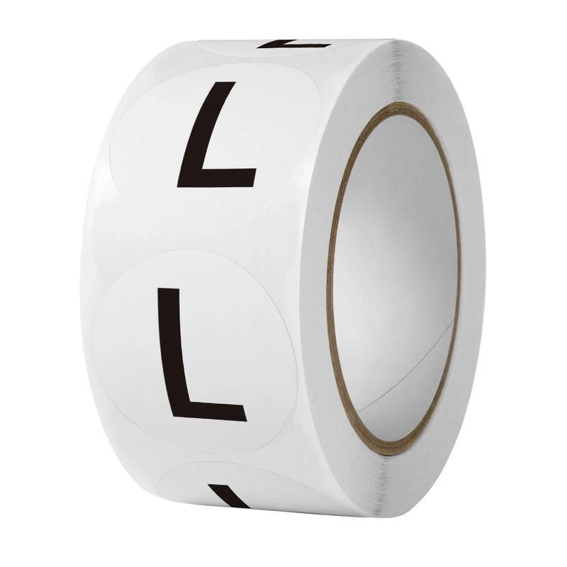 برچسب طرح سایز لباس مدل L بسته 500 عددی 