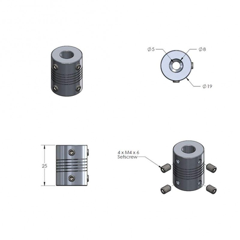 کوپلینگ انعطاف پذیر مدل 5x8-coupling