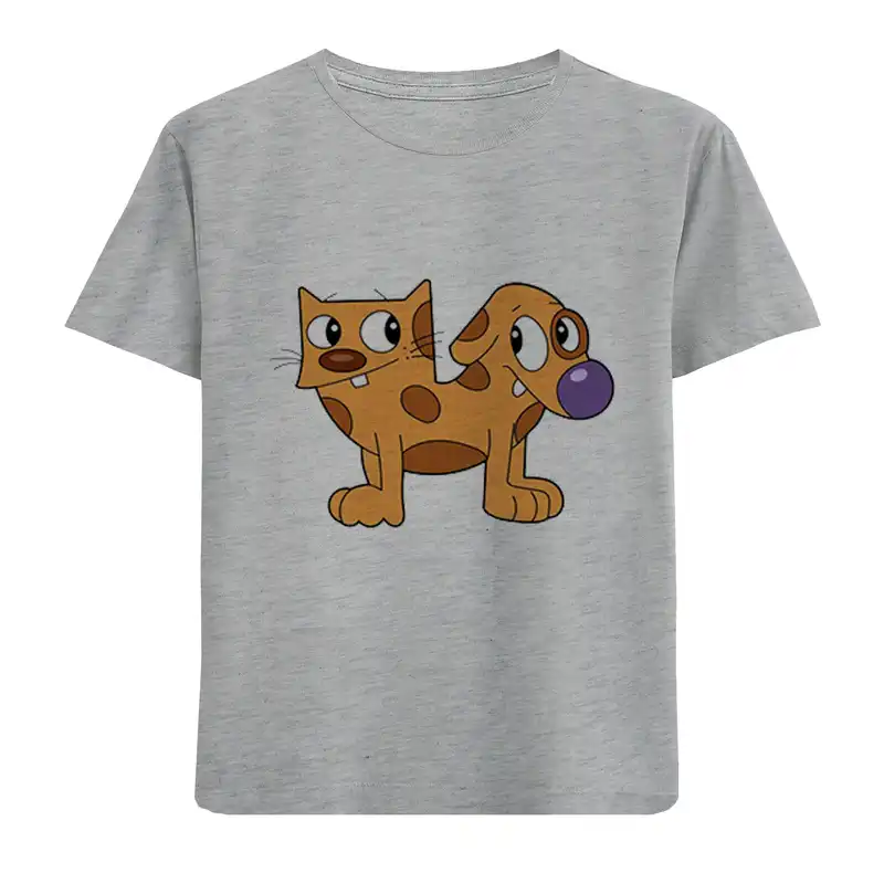 تی شرت آستین کوتاه بچگانه مدل گربه سگ D145