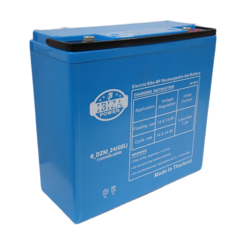 باتری موتورسیکلت ولتاژ 12 ولت شدت جریان 24 آمپر ساعت ایبیزا مدل DZM-24(GEL)