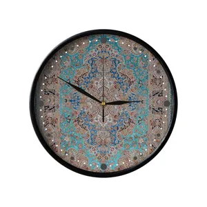 ساعت دیواری مدوپد طرح فرش قم لچک و ترنج مدل C-Ghom023