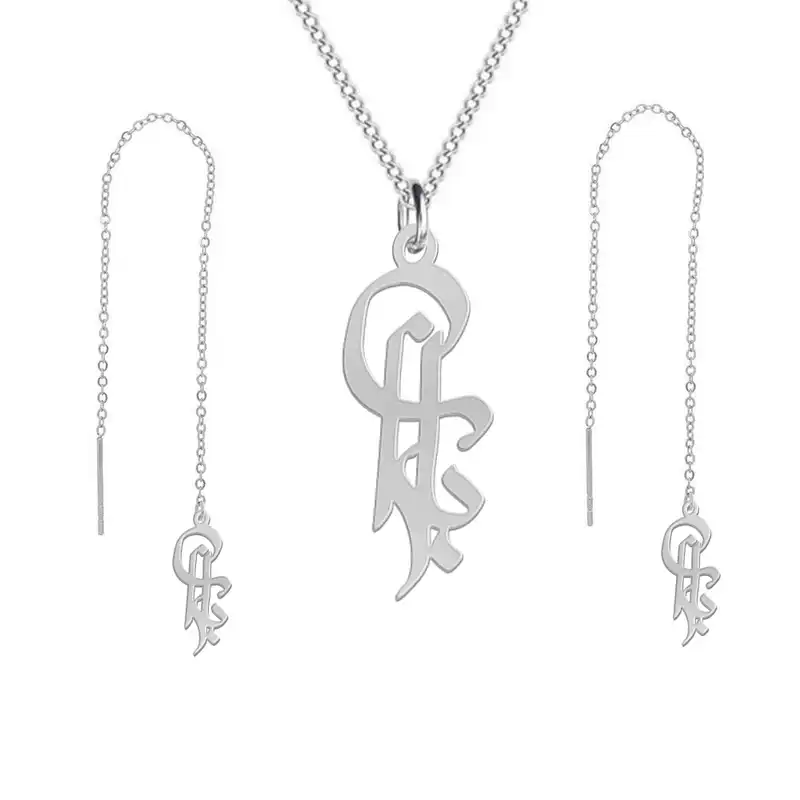 نیم ست نقره زنانه لیردا مدل اسم باران nms sss baran42