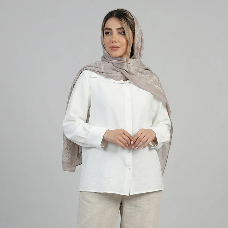 شومیز آستین بلند یقه برگردان زنانه السانا مدل میعاد کد 176135