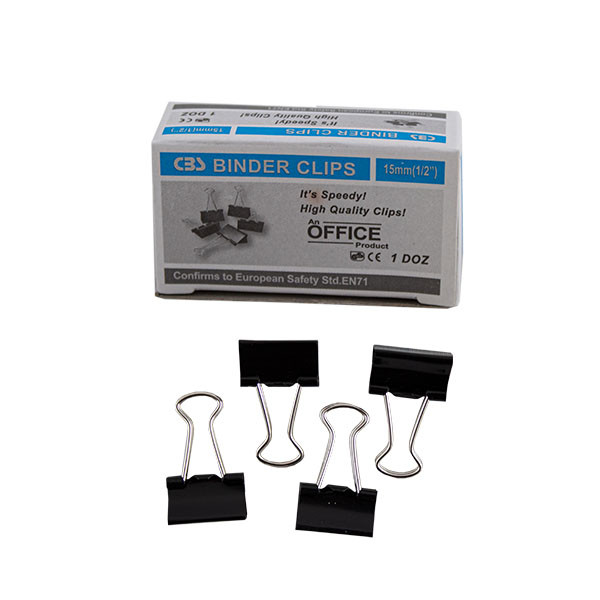 گیره کاغذ سی بی اس مدل سایز 15 میلی متر بسته 12 عددی