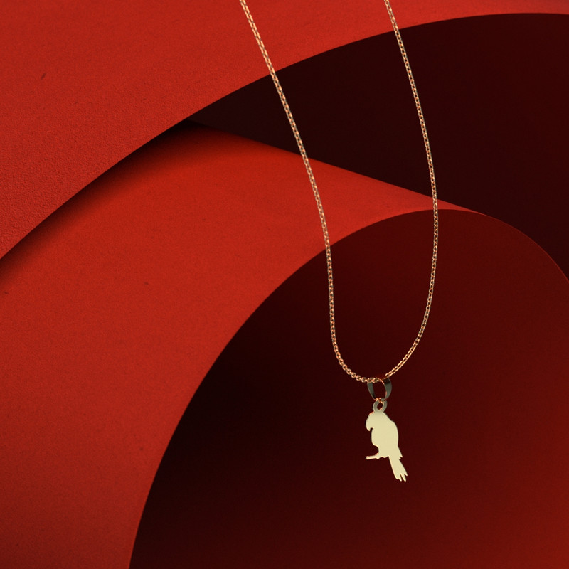 گردنبند طلا 18 عیار زنانه مدوپد مدل طوطی کد CC2-1-1151