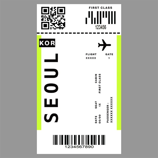 استیکر لپ تاپ مارکت میکس طرح تیکت سئول Seoul ticket کد 1125MMIX