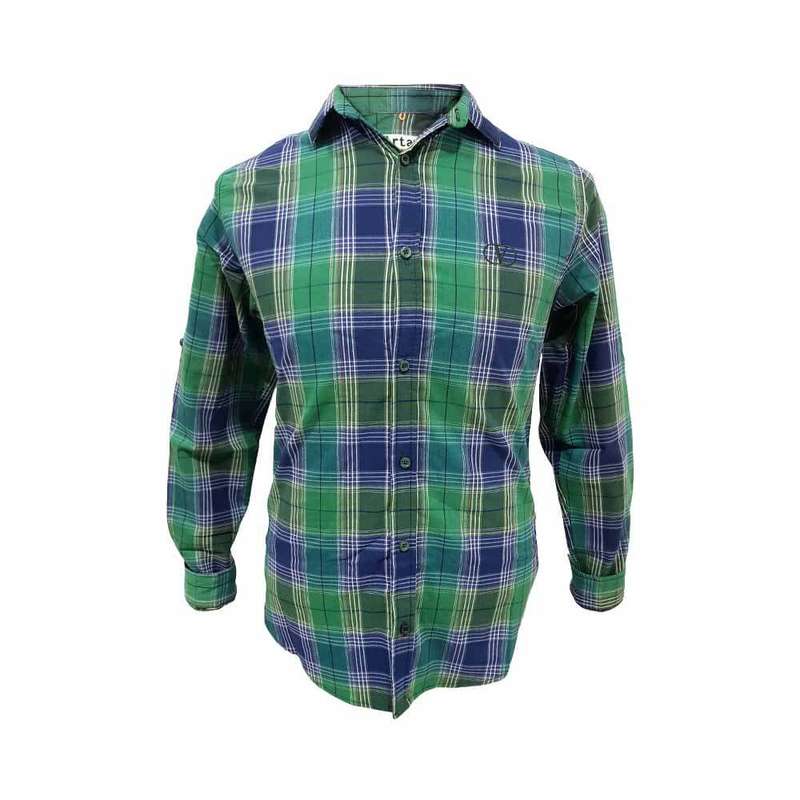 پیراهن آستین بلند مردانه مدل چهارخانه کد 1 رنگ سبز
