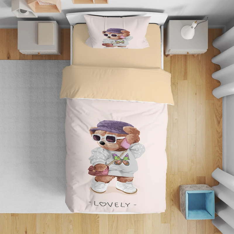 سرویس روتختی مدل تدی کد 4775 تکنفره 5 تکه