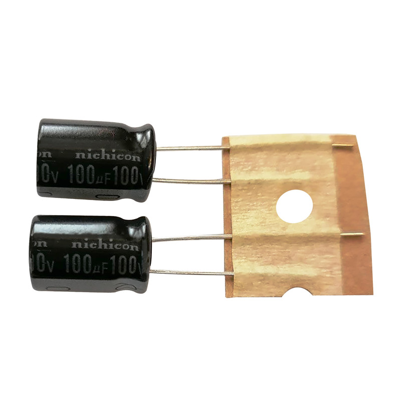 خازن الکترولیت 100 میکروفاراد نیچیکون کد100V بسته دو عددی