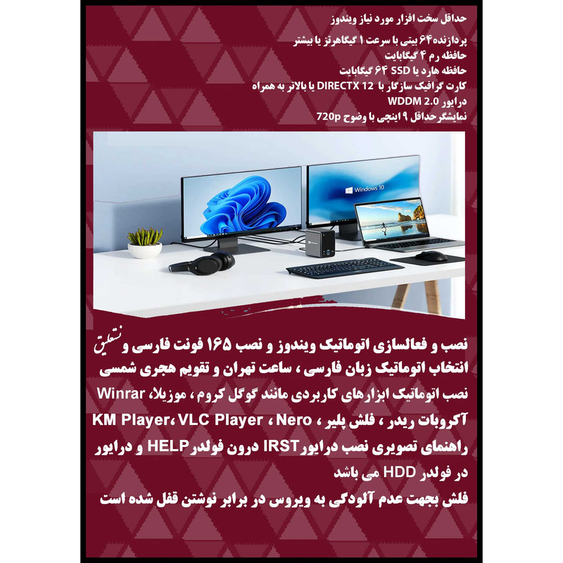 سیستم عامل Windows 7 10 11 Pro X64 UEFI 2023 نشر مایکروسافت