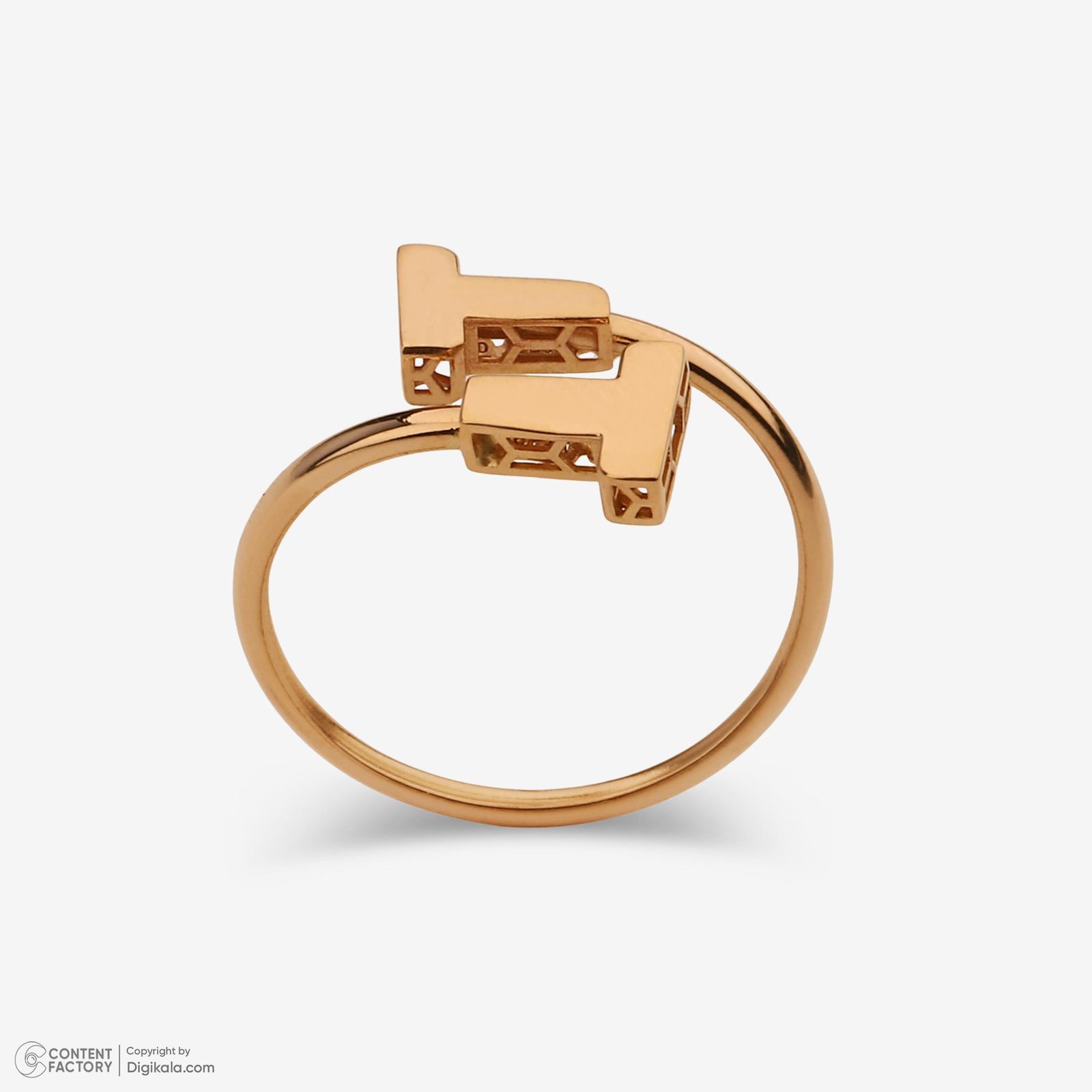 انگشتر طلا 18 عیار زنانه حافا گلد مدل r017 سایز 56 -  - 7