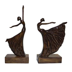 مجسمه چوبی طرح بالرین کد 4006 مجموعه دو عددی
