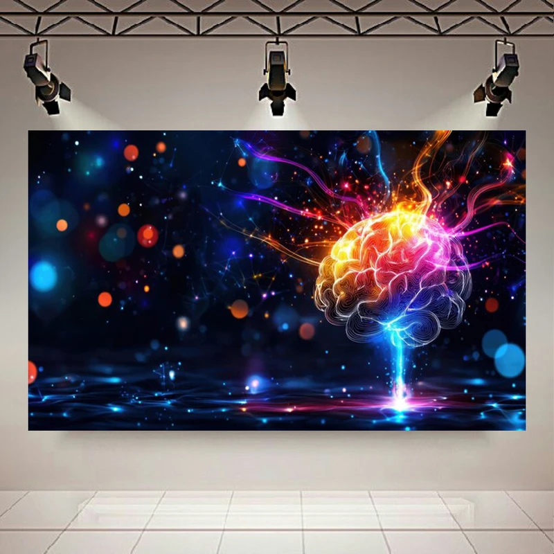  تابلو بوم طرح مخمل انتزاعی مغز مدل انرژی درخشان کد PD130759