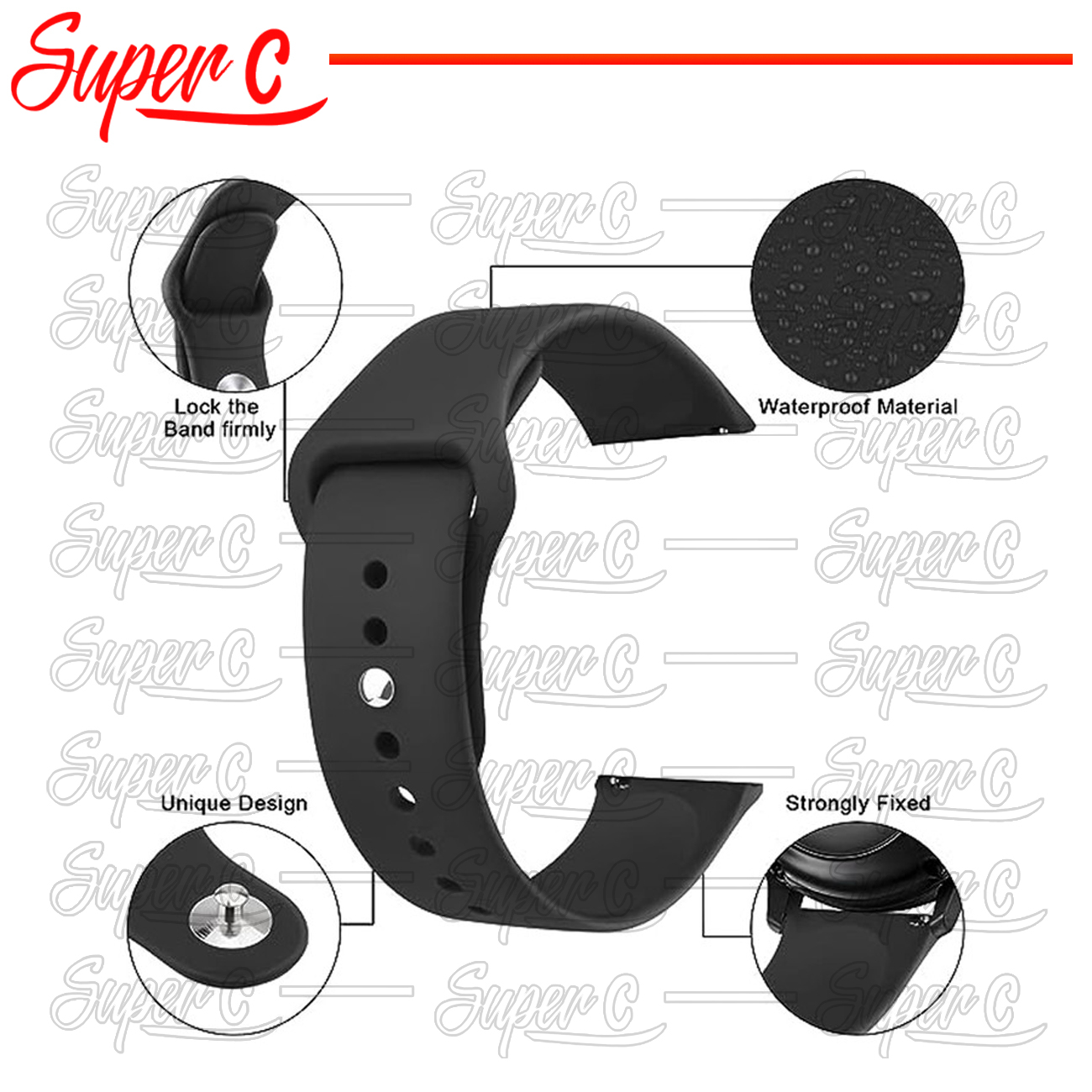 بند سوپرسی مدل BIS-Sic-SC مناسب برای ساعت هوشمند سامسونگ Galaxy watch 6 Classic 47mm