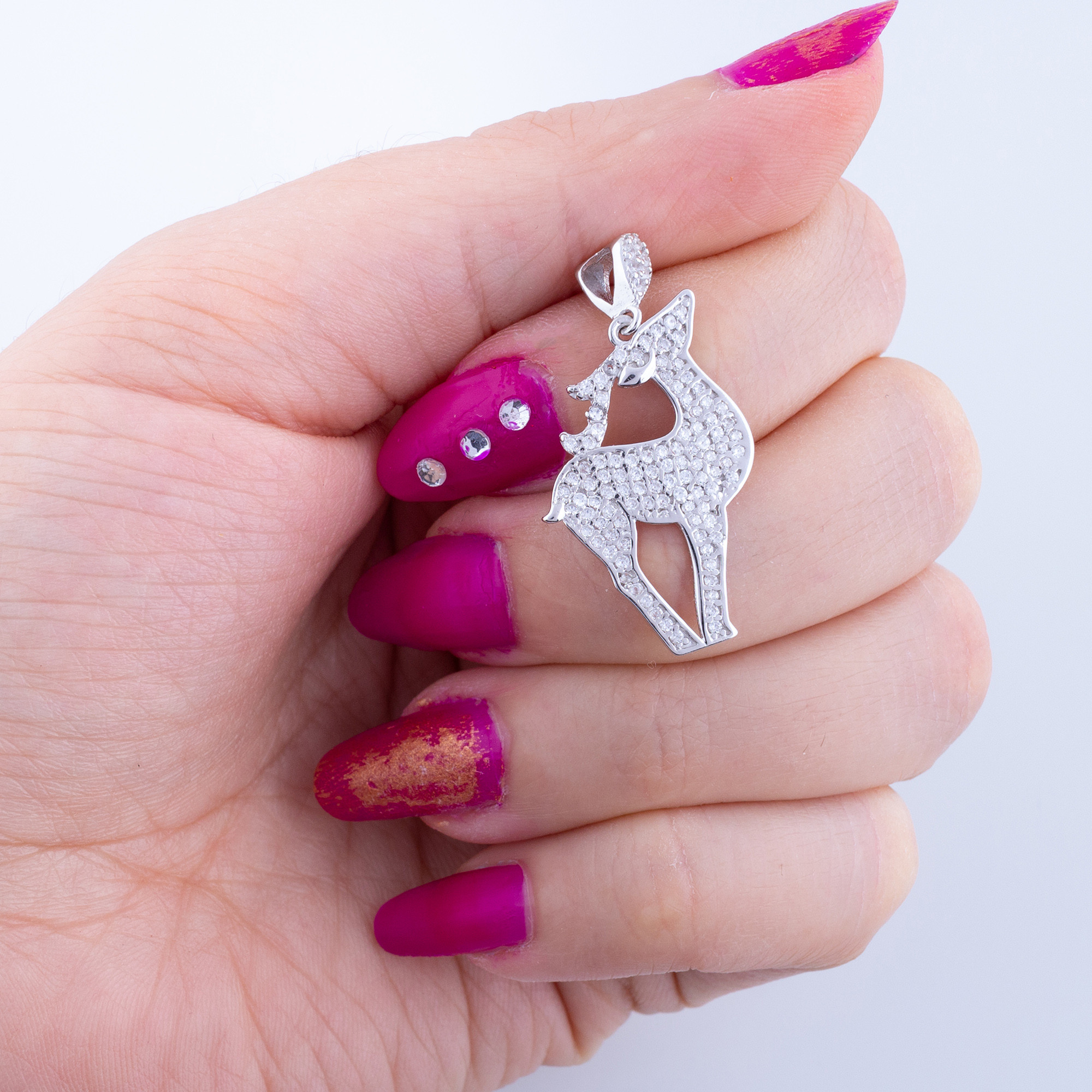 گردنبند نقره زنانه مدل آهو 098