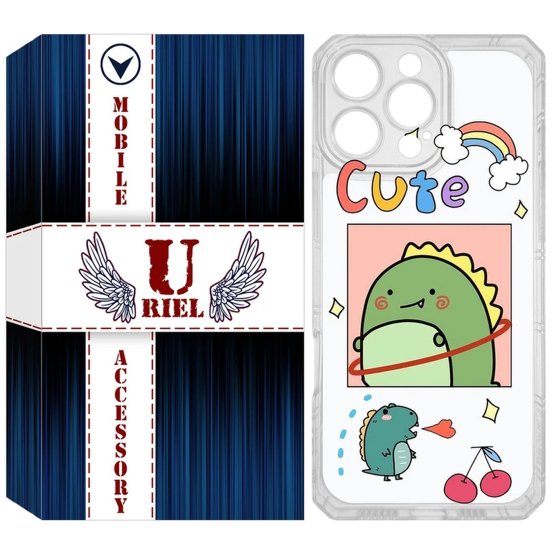 کاور یوریل مدل Clear کد 20 طرح دایناسور مناسب برای گوشی موبایل اپل iPhone 16 Pro