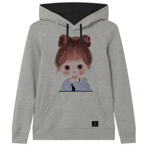 هودی دخترانه 27 مدل دختر کوچولو کد V44 رنگ طوسی