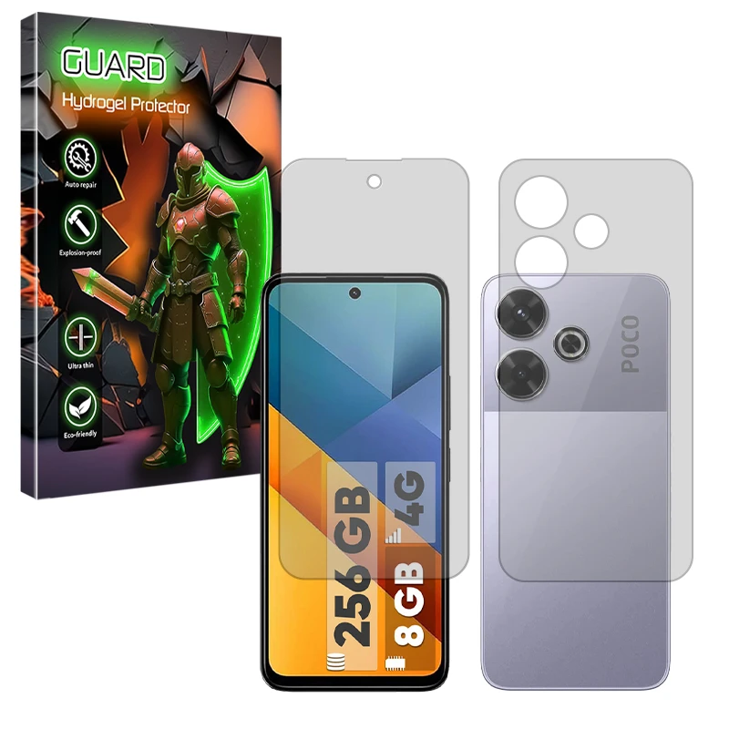 محافظ صفحه نمایش مات گارد مدل Tough مناسب برای گوشی موبایل شیائومی Poco M6 4G به همراه محافظ پشت گوشی