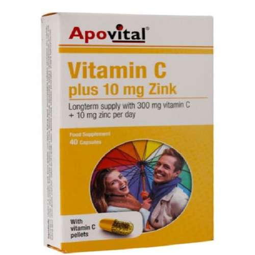 کپسول ویتامین ث زینک 10آپوویتال بسته 40 عددی