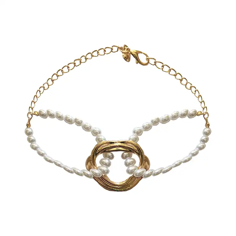 دستبند زنانه مدل مروارید حلقه کد 00697