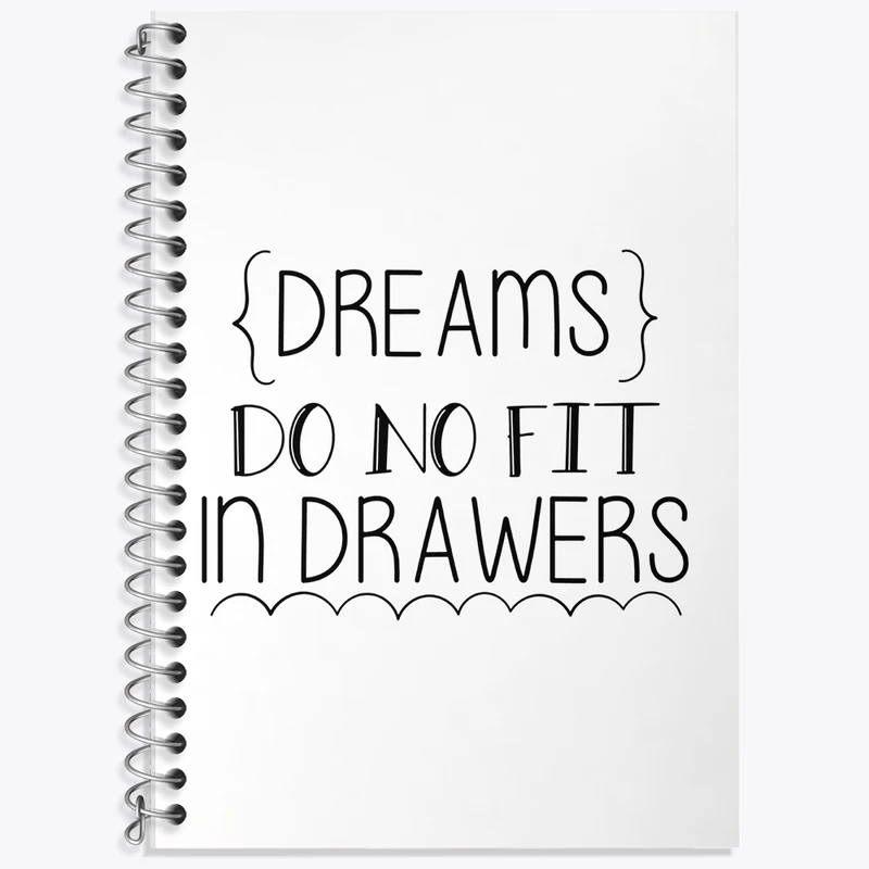 دفتر لغت 50 برگ خندالو طرح Dreams Do No Fit In Drawers کد F1058