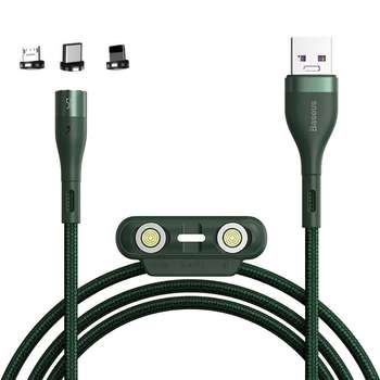 کابل تبدیل USB به USB-C/microUSB-لایتنینگ باسئوس مدل CA1T3-AG1 طول 1 متر