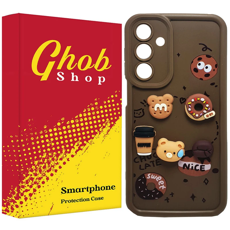 کاور قاب شاپ مدل دخترانه طرح خرسی قهوه مناسب برای گوشی موبایل سامسونگ Galaxy A16 / A16 5G