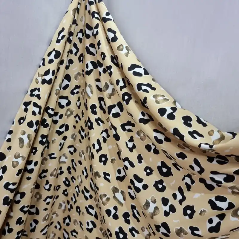 پارچه لباس مدل کودری نخی طرح پلنگی ها کد C