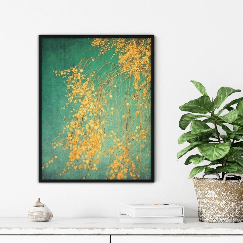 تابلو آتریسا طرح شاخه درخت مدرن مدل ATFF344 فریم مشکی