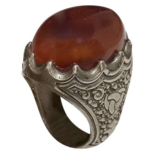 انگشتر نقره مردانه مدل عقیق سلیمانی اصل ASA2019