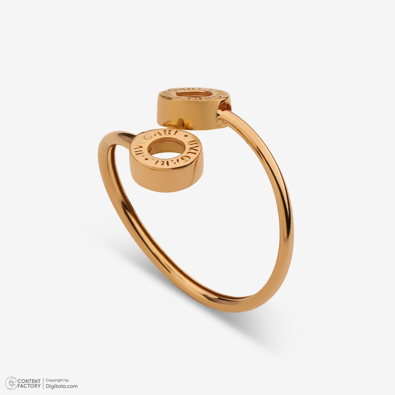 انگشتر طلا 18 عیار زنانه با طرح بولگاری حافا گلد مدل r022 سایز 56 -  - 6