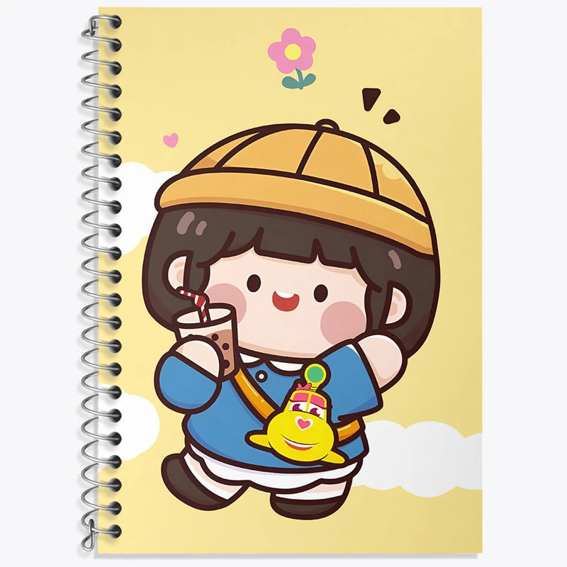 دفتر زبان 50 برگ خندالو مدل سه خط طرح رورو جامپ کیوت کد N3901