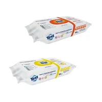 دستمال مرطوب چند منظوره پاک کننده سطوح تست با رایحه لیمو و صابون سفید مدل A20 دو بسته ۵۰ عددی