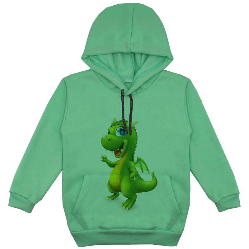 هودی پسرانه مدل دانیاسور F29 رنگ سبز
